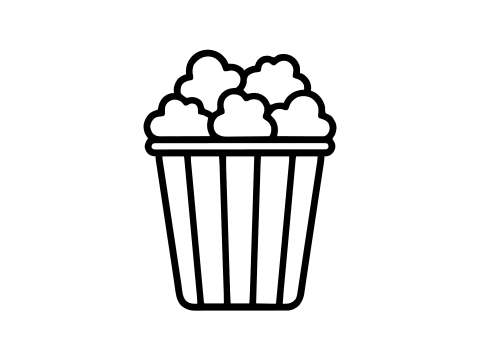 Coloriage en noir et blanc à imprimer : Pop-corn